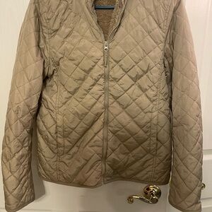 Women's Quilted Beige Puffer Jacket
